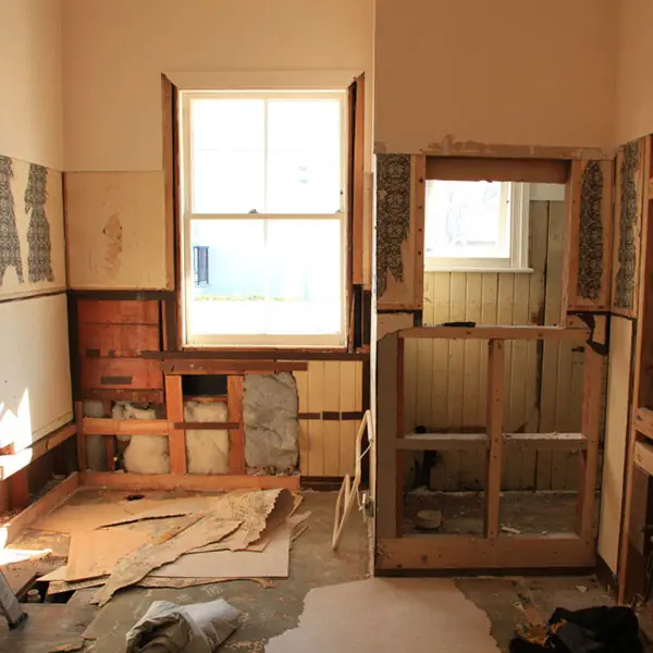 Remuera bathroom stripped back to the framing during renovation