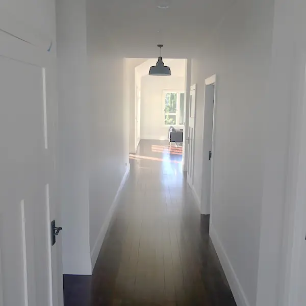 After: rebuilt hallway in the Remuera bungalow