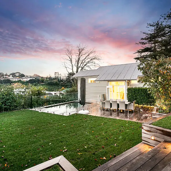 After: new lawn and garden at a Remuera bungalow