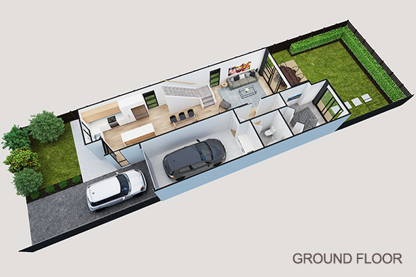 Inside view of ground floor of new Auckland home